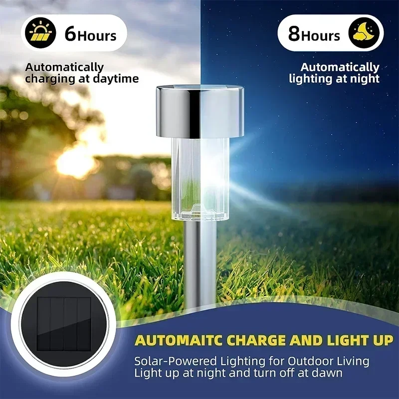 10 Pack Solar Powered Garden Lights Waterproof LED Path Lights Patio Yard Decor