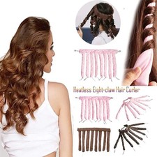 Heatless Octopus Hair Curler Headband Soft Foam Overnight Curling Rod with Vel