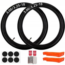 2Sets 3.00/3.25-18 Inner Tube Thickened Butyl Rubber Fit 18inch Rim with Repair