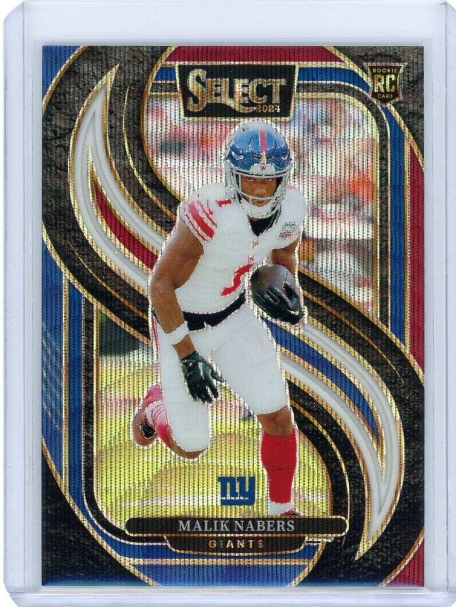 2024 Panini Select Malik Nabers Premier Tri-Color Prizm /249 Giants Rookie #116