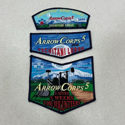 ArrowCorps5 Patch 2008 CRC BSA Order of the Arrow WWW 5 Sites 5 Weeks Flap Set