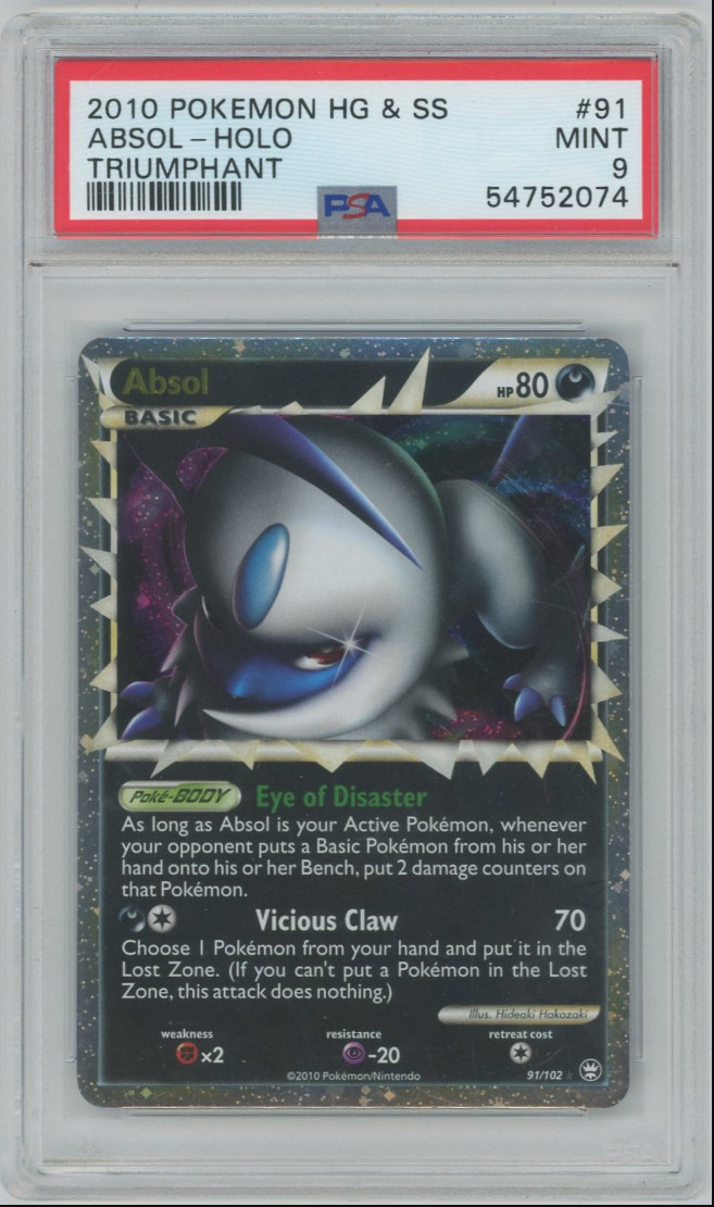 2010 Pokemon POKEMON HEARTGOLD & SOULSILVER TRIUMPHANT #91 Absol-Holo front