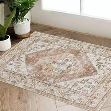 Boho Throw 2X3 Entryway Rug, Small Rugs for Bedroom Ultra Thin Non Slip Washa...