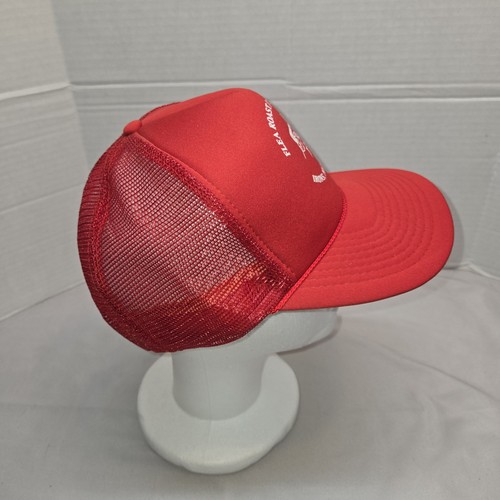 Cappello vintage mercato bue arrosto pulci rosso snapback schiuma rete camionista Adj Snapback - Foto 3 di 6
