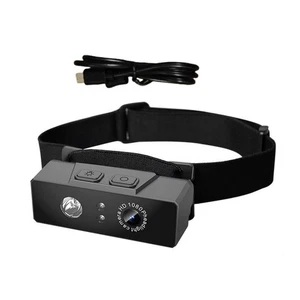 2 en 1 Caméra d'action à tête 1080P HD Caméscope de sport extérieur avec projecteur
