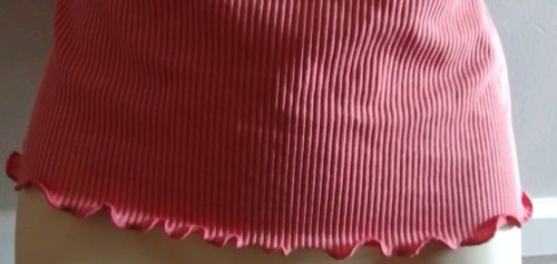 Vtg Y2K Babydoll Lace Trim Tank Top Sheer XL Coquette Ribbed Stretchy Coral New - Picture 5 of 8