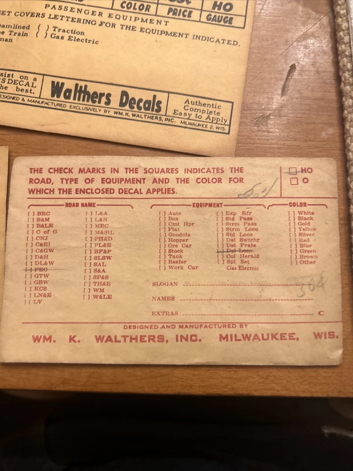 Large Group Of Walthers Decals In Original Packages Red In Color - Image 2 of 4