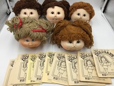 Lote de 5 cabezas de bebé de muñeca, 23 certificados originales de muñeca bebé, artesanía de fibra, Thomas, F