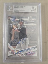 Marcell Ozuna Auto 2017 Topps Opening Day Baseball Card #12 Beckett BAS Signed