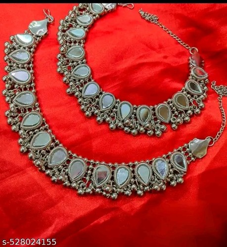 Indian Bollywood Oxidized Silver Payal Trendy Wear Ghungroo Attractive Anklet - Picture 3 of 3