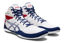 Asics Matflex 6 Wrestling Shoes - WHITE/DEEP OCEAN