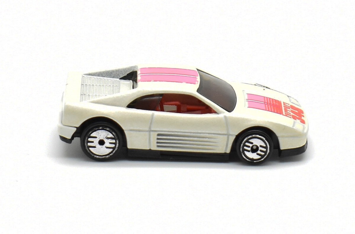 Hot Wheels 1990 Ferrari 348 White With Pink Stripes Loose