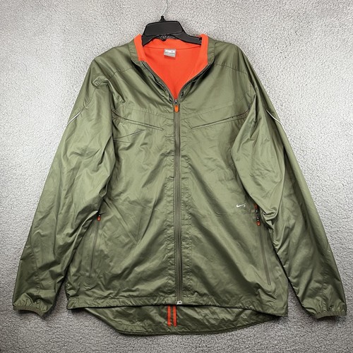 Nike + Jacket Mens XL Green Orange Full 