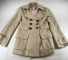 Nanette Lepore Women's Beige 100% Cotton Made In USA Jacket Coat, Size XS