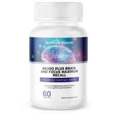 Brain Booster Super Nootropic Supplement Focus, Energy, Memory, Clarity - 60 ct