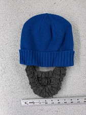 Beard Beanie Toque Adult One Size Blue Gray Knit Wool Blend American Eagle
