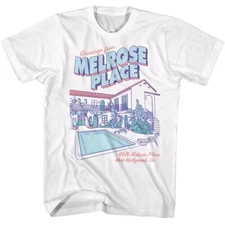 MELROSE PLACE Adult T-Shirt TV Show APARTMENT 90'S Classic White New Official