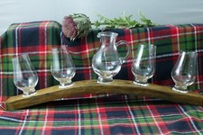 Whisky Barrel Stave Glencairn Handleless Water Jug and 4 Whisky Nose Glasses
