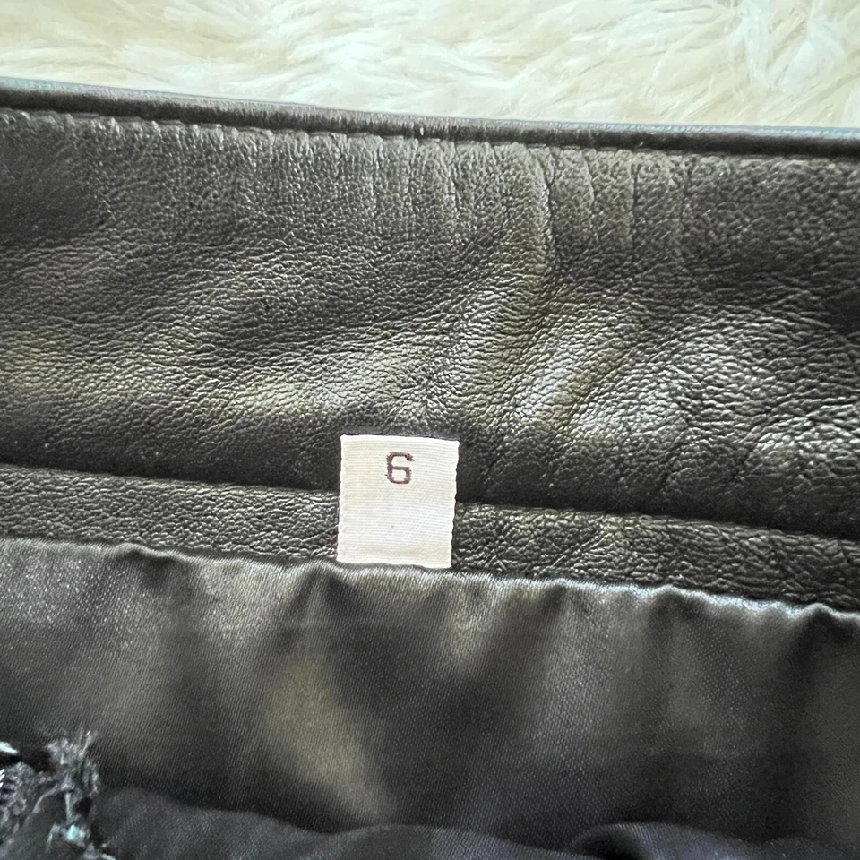 Falda De Colección Cuero Limitada Mujer Talla 6 Negra Y2K Gótica Grunge Dinero Antiguo 13875 Foto 4 de 4
