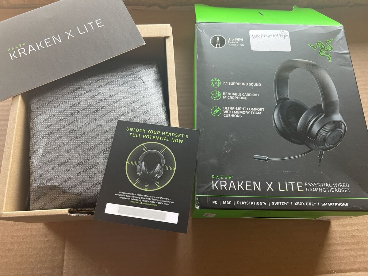 Razer Kraken X Lite Wired 7.1 Gaming Headset - PC, MAC, PS4 Razer Kraken X Lite Wired 7.1 Gaming Headset - PC, MAC, PS4
