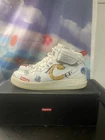 Taille 10   Nike Supreme x NBA x Air Force 1 07 blanc moyen