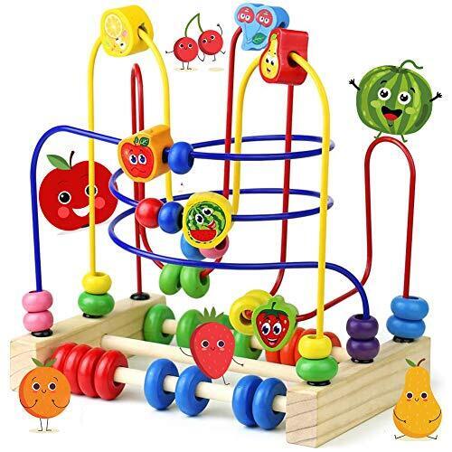 Fajiabao Baby Wooden Toys for 12 - 18 Months Toddlers Bead Maze Activity Cube...