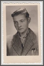 60s Student Handsome young man boy teen Attractive face Nice hair original photo