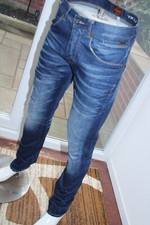 Mens Superdry W30 L36 jeans 30 Tapered Long Leg Slim Fit Blue SD Denim Indigo