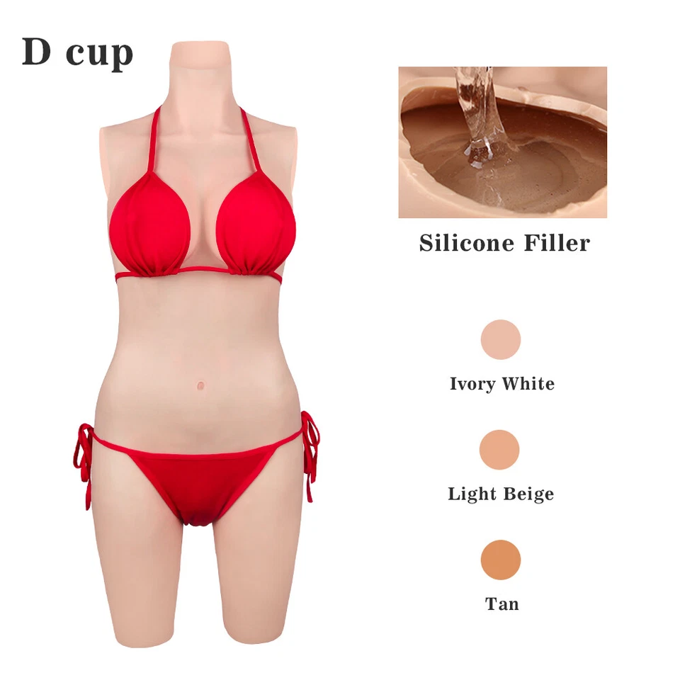 Traje corporal copa D silicona forma de pecho teta triplete realista vagina falsa disfraces Foto 3 de 4