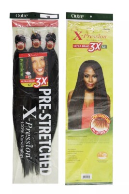 Pre-stretch x-pression hair Ultra braid 3x per pack 52'' color 27/613#