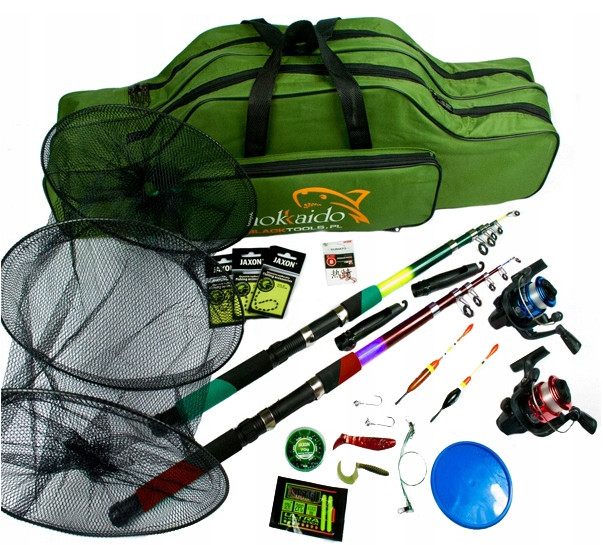 Super Angelset Komplettset 240cm Spinning Rolle Zubehör Fischnetz