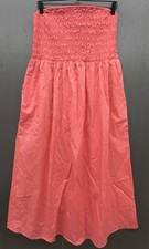 Old Navy Dress L Coral Pink Strapless Tube Midi Boho Milkmaid Sundress New
