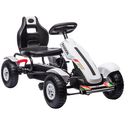Kids Go Kart Adjustable Seat Rubber Wheels Pedal Ride On Car Outdoor Off-Road