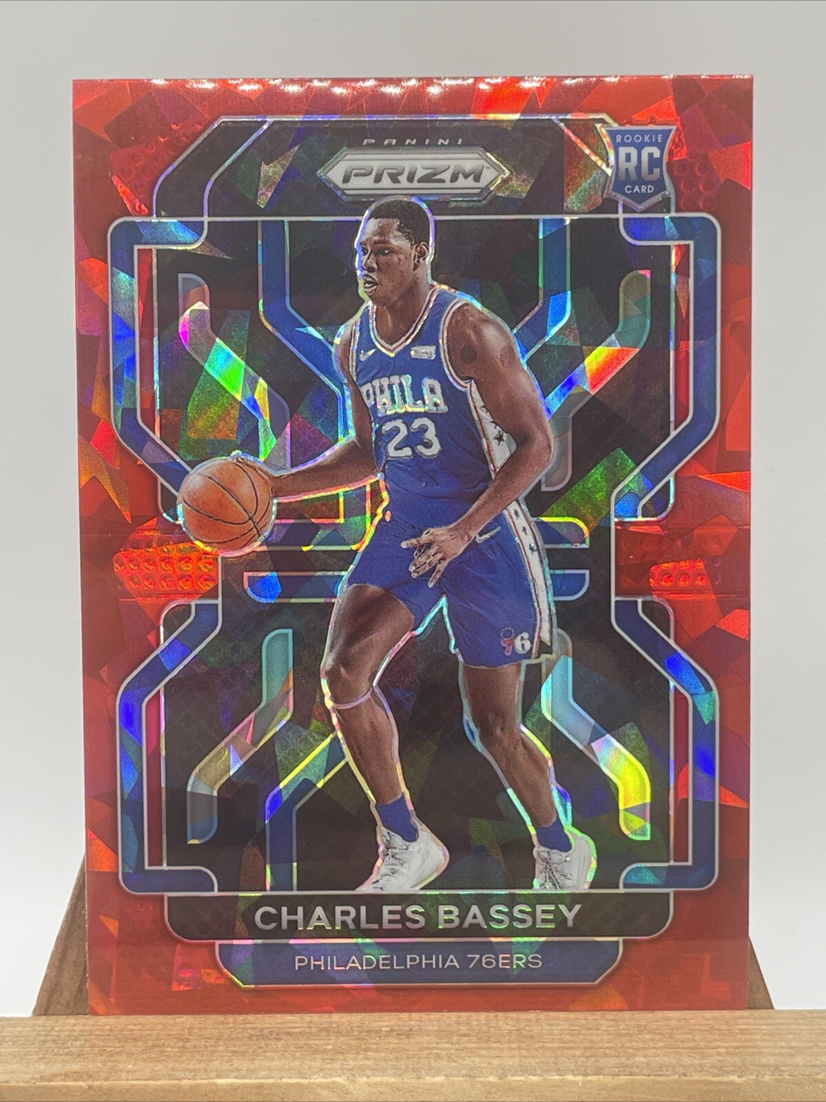Charles Bassey 2021-22 Panini Prizm Cracked Red Ice Rookie  #304