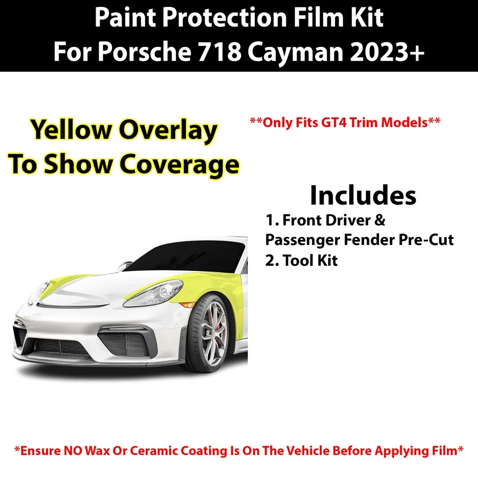 Pre Cut Paint Protection Clear Bra PPF Kit for Porsche 718 Cayman (GT4) 2023+ - Image 2 of 4