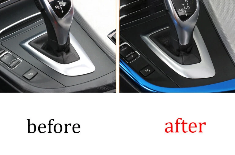 Cuadro de cambio de marchas de consola central para BMW Serie 3 4 GT 2013-2019 acero azul Foto 3 de 4