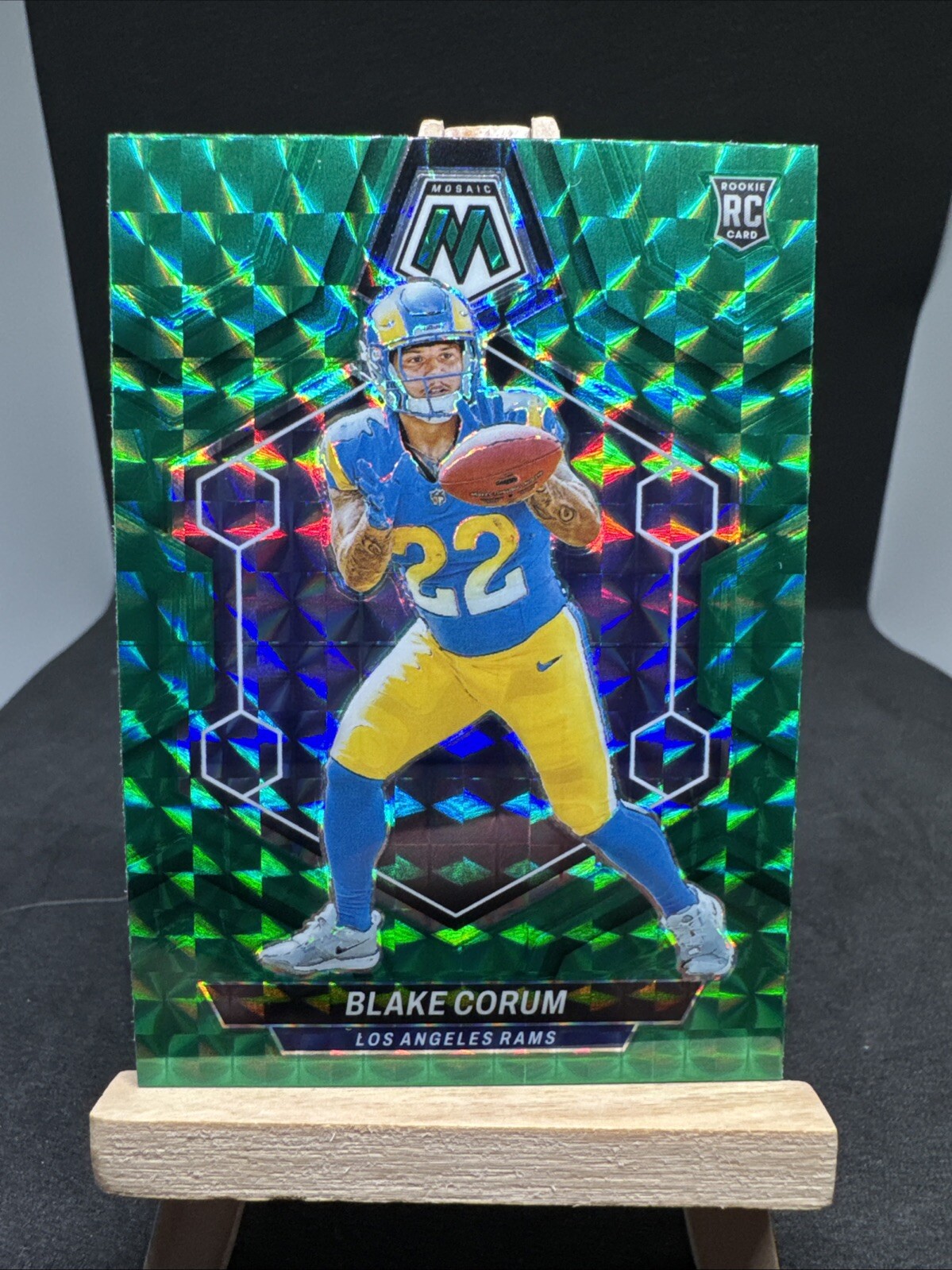 Blake Corum 2024 Panini Mosaic Rookie RC GREEN MOSAIC #368 Rams 🐏