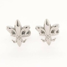 Fleur Di Lis Design Cufflinks 925 Sterling Silver