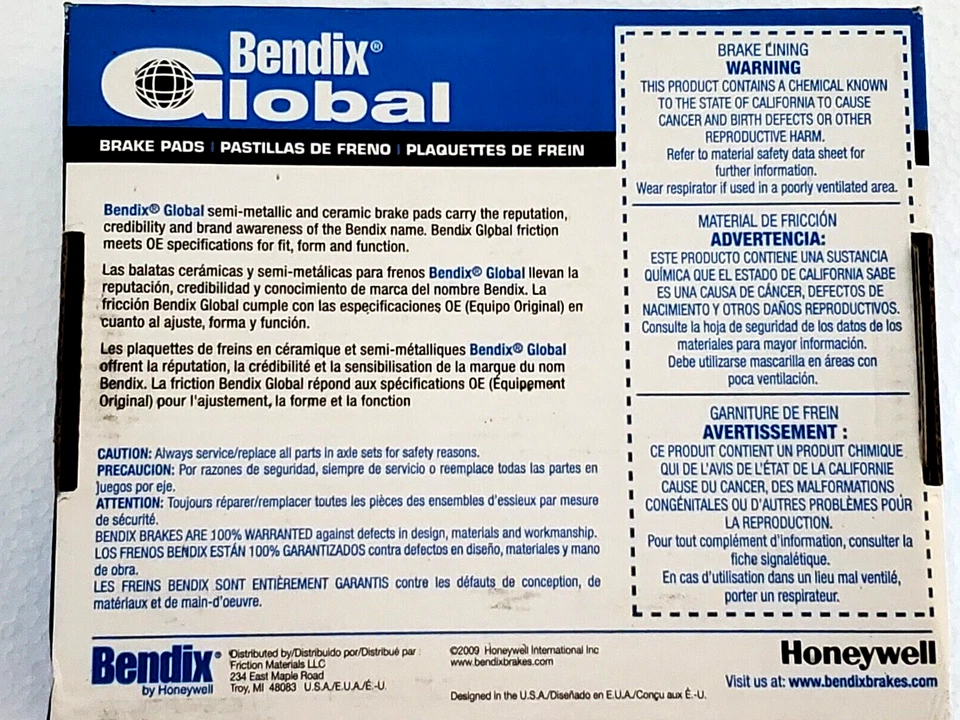 Juego de pastillas de freno de disco trasero semi-met Bendix MRD674 Ford, Lincoln, Merc 1996-2003 Foto 2 de 2