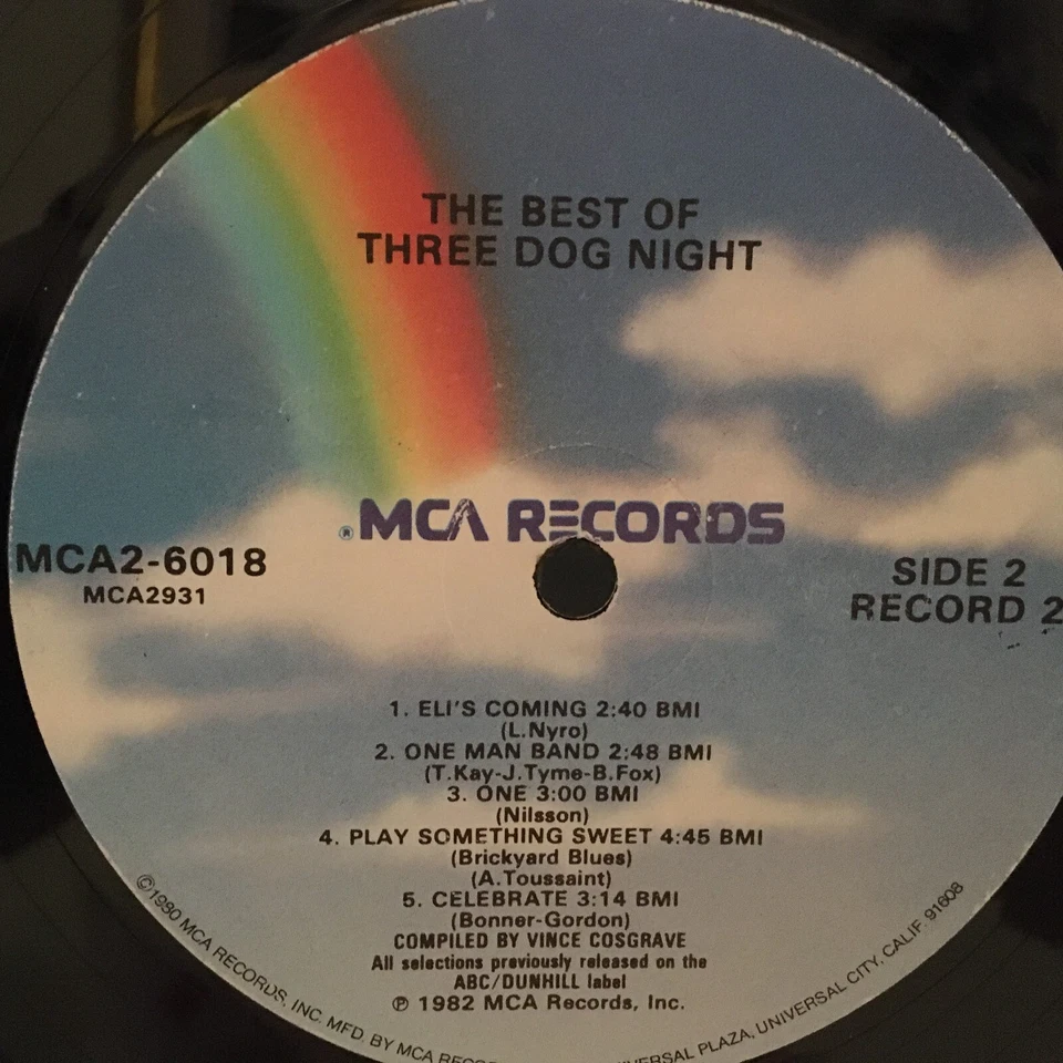 The Best Of THREE DOG NIGHT Double LP Vinyl Record Album Set 1982 3 MCA - Image 4 of 4