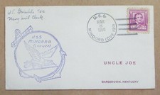 U.S. Naval cover (1950)  "CVE-120  USS MINDORO   NEW YORK, NY"  See Pic