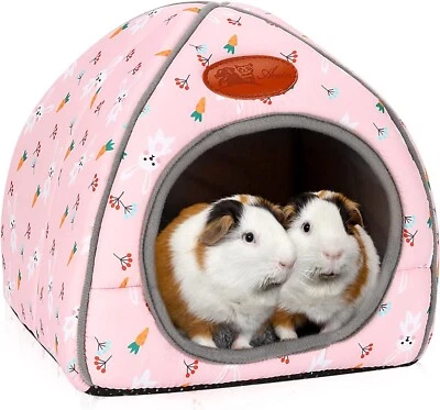 BWOGUE Guinea Pig Bed Large Hide-Out Cozy House Bed for Rabbits Ferret Chinchilla Be...