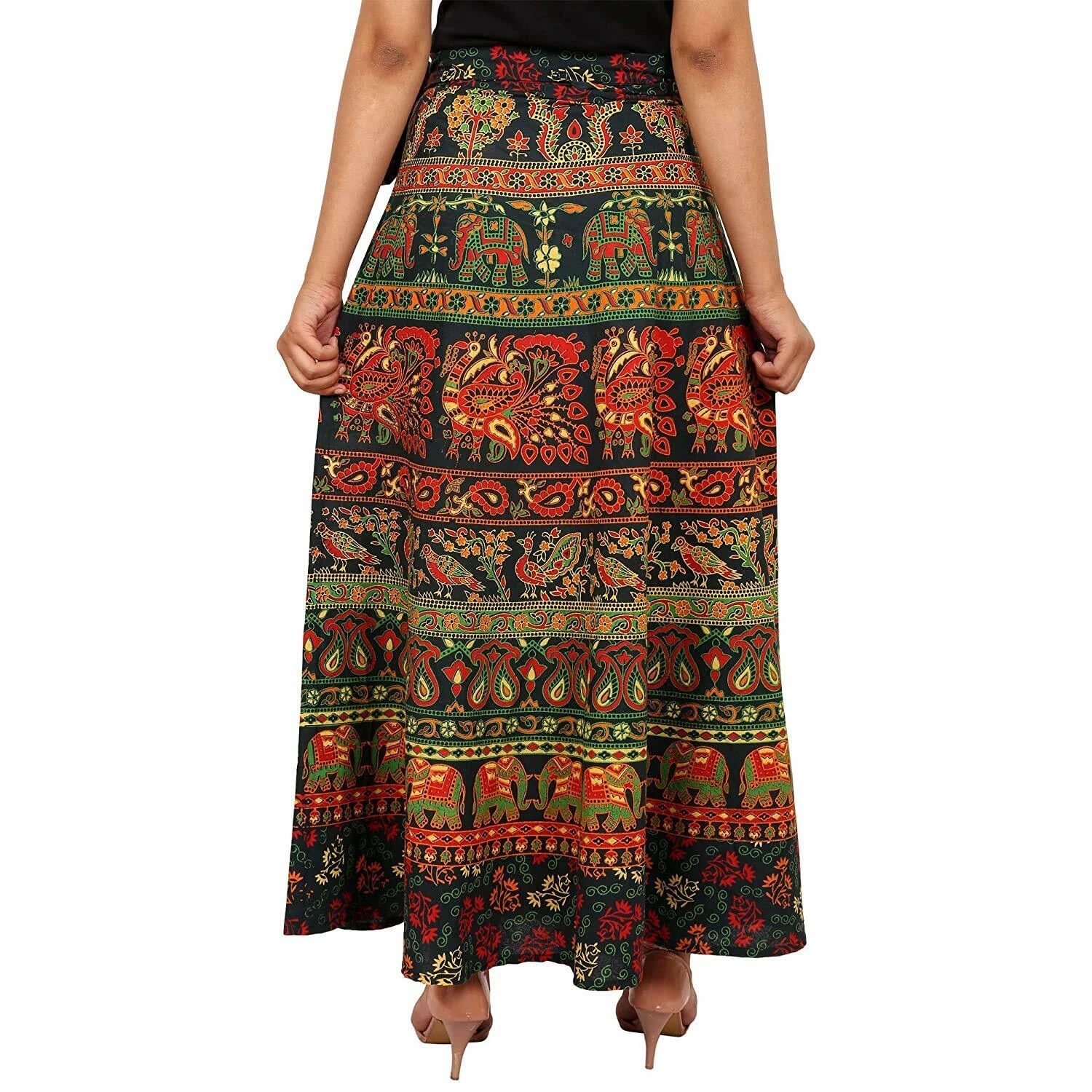 Women's Around Long Wrap Cotton Green Skirt Jaipuri Printed Free Size Up to XXL
Opens in a new windo