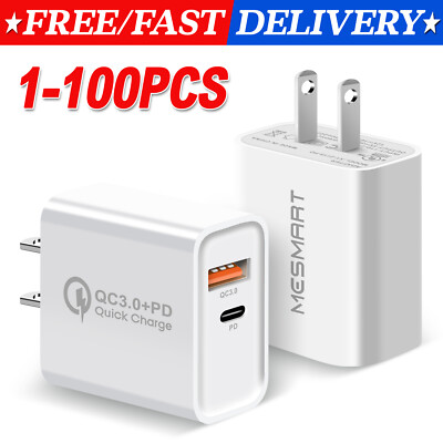 For iPhone 16 16e 15 14 20W Fast Charger Block USB Type C Wall Power Adapter Lot