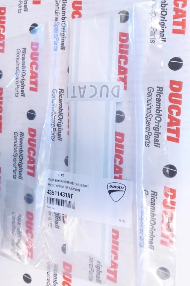 Ducati SportClassic GT1000 2009-2010 tanque de gasolina trasero blanco calcomanía raya 43511431AT Foto 3 de 4