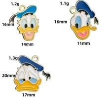 60pcs cartoon Donald Duck Metal Charm Pendant DIY Necklace Jewelry Making