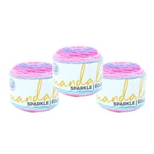 3 Pack Lion Brand Yarn 527-313F Mandala Sparkle Yarn, Draco