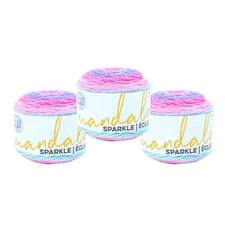 (3 Pack) Lion Brand Yarn 527-313F Mandala Sparkle Yarn, Draco