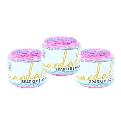 (3 Pack) Lion Brand Yarn 527-313F Mandala Sparkle Yarn, Draco