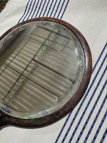 Specchio antico in legno vanità smussato - Foto 5 di 8